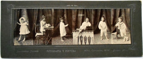 PASCALE, Bernardino, Fotografía del tipo panorámica en su portante original, circa 1908, mide: 23 x 7,5 cm.