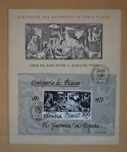 Block de Correo de Espaa con lmina Cason del Buen Retiro. Museo del Prado. Matasello Madrid 1981. Centenario de Picass