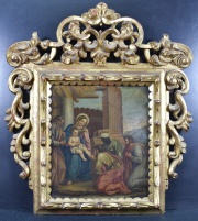 Virgen con Niño y Reyes, óleo sobre chapa.