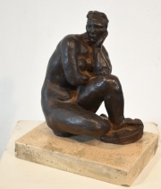Troiano Troiani, Desnudo Sentado, bronce. Alto: 21 cm.