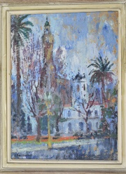 C. Veneziano, El Cabildo, óleo de 38 x 28 cm. Certificado de autenticidad de Gal. Arg. de 1966.
