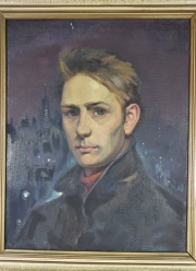 Retrato de caballero, óleo firmado Luis G.Cerrudo. 48 x 39 cm.