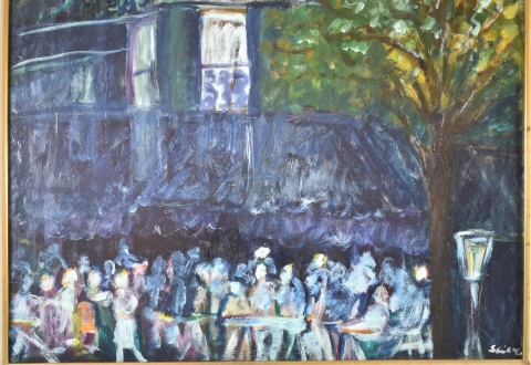 SAIACE, Caf de Paris. leo sobre hardboard. 50 x 60 cm.
