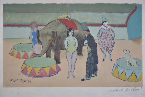 Alberto Mara Rossi. El Circo. Serigrafa. 25 x 40 cm.