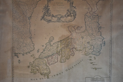 El imperio del japn. Mapa enmarcado bajo vidrio. 50 x 56 cm.