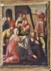 Jesus y la Verónica, óleo sobre cobre anónimo. Mide 16,5 x 13,4cm