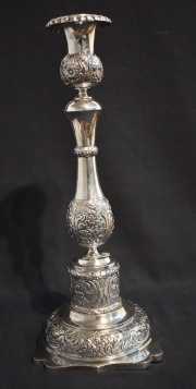 Candelero de plata rusa. Alto 39,3 cm