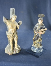 San Sebastian y San Antonio, dos tallas de madera. (599)