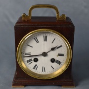 Reloj de mesa madera y bronce, 18 cm (457)
