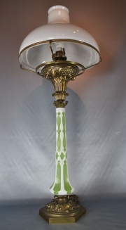 Lámpara de mesa blanco y verde, Bohemia (768)