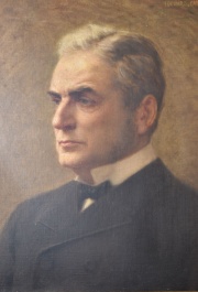 EDOUARD CABANE. Retrato de perfil de Tomas Severino de Anchorena, óleo por Eduard Cabane. (339)
