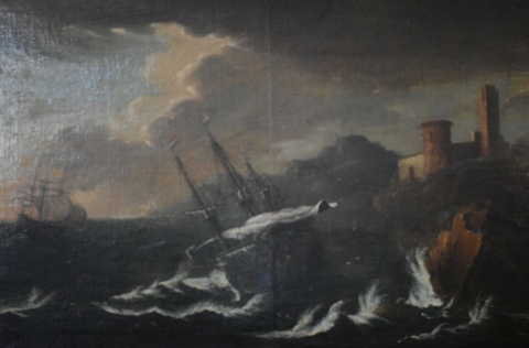 Lespiany, G. Naufragio en la costa, óleo sobre tela. (5)
