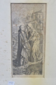 Carlo LASINIO. Virgenes, grabado tomado de la pintura de Dudero. Manchas humedad.(1050)