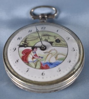 Reloj de Bolsillo Francés Breguet a Paris. Esmaltado con Leda y el Cisne. (554).