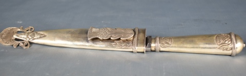 Cuchillo Verijero hoja de acero 15 cm.Solingen, cuño del Platero Canali. Areco.