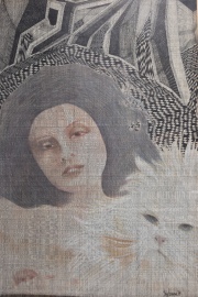 Perez Becerra, Mujer, dibujo a la tinta 50 x 35 cm.