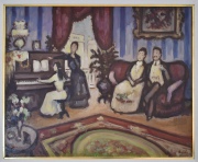 Butler, Horacio, 'El Prodigio', óleo de 65 x 80 cm. Cachet Gal. Palatina y del MNBA.
