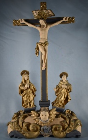 Jesus la Virgen y el Nio, composicin, talla en madera