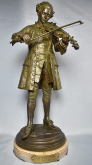 El Violinista, Louis Gregoire, escultura bronce. 50 cm.