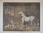 Left at Home, grabado ingls en colores. 67 x 83 cm. Enmarcado.