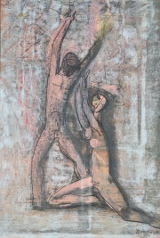 Zdravko Ducmelic, Figuras, téc. mixta. de 32 x 22,5 cm.