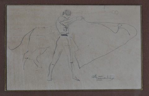 Guiraldes, A. Torero, dibujo al lpiz. 12 x 19 cm.