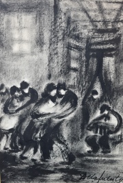 Delafuente ' Rincon de Tango',Tinta, 50 x 35 cm.