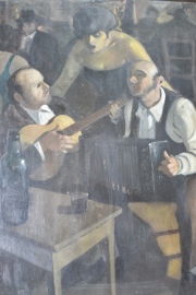 Mazzone, Domingo 'Cantando en el Bar', óleo 65 x 50 cm