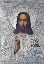 Icono Ruso, Jess Bendicente. 13,2 x 10,8 cm.