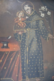 San Antonio, óleo sobre tela reentelado. Escuela Altoperuana, 112 x 76 cm.