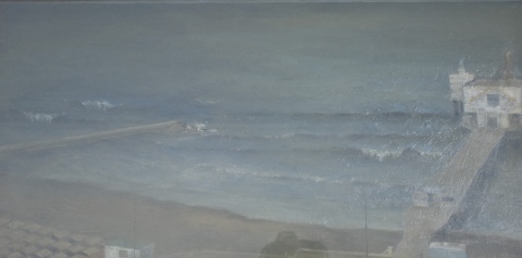 Carlos Corotto, Punta Iglesias - Mar del Plata, óleo de 30 x 60 cm. Cachet de Zurbarán