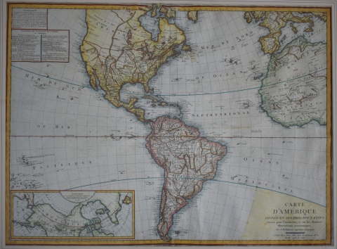Mapa 'Carte d' Amérique Divisée en ses Principaux Etats Dressée pour l' instruction et sur les dernières Observations As