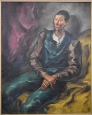Larrañaga ' Personaje de Circo', óleo. Año 1934. 98 x 78 cm.