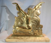 MUJER, escultura en bronce firmada BAIDI. Base de mármol. Alto: 25 cm.