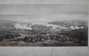 PANORAMA DU SIEGE DE SEBASTOPOL, litografía en colores impresa por F. Gambart. Manchas. 50 x 88 cm.