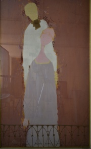 Mario D. Grandi, Figura, témpera de 144 x 84 cm. Certificado de autenticidad al dorso.