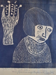 Grela, GORDA CACHAZA, grabado 8/25, desperfecto en papel. Mide 40 x 39 cm. colección EFRAIN PAESKY - EMA GARMENDIA.