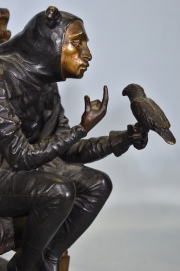 Bufón con ave, bronce de F. Rosse 88. Alto: 30 cm. 