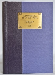 GUÍA COMERCIAL FF.CC. SUD, OESTE Y MIDLAND. 1941. Encuadernación a nuevo ½ cuerina chapa de bronce grabada con título mo