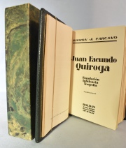 CARCANO, Ramón: JUAN FACUNDO QUIROGA. 1931. Enc. cuero con estuche. 1 vol.
