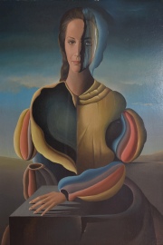 Roberto Soto ( 1926 - 1986) 'Mujer', óleo de 1978. Mide: 50 x 34 cm.