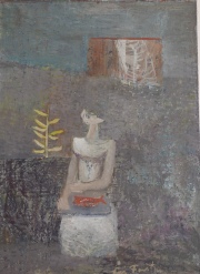 Augusto,Vai Fontana 'Figura',óleo. Mide: 19 x 30,2 cm.