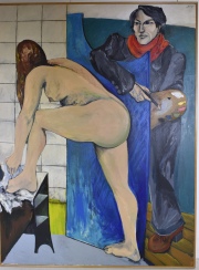 Martinez Howard, Julio, Desnudo en el Atelier, óleo de 198 x 148 cm. .