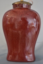 Lámpara cerámica Sang de Boeuf de Becara, Madrid. Sin pantalla.