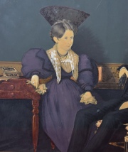 Pellegrini, Carlos E. 'Pedro Salvadores y María Reyes', acuarela. Ex Colección Sara Alcobendas. Mide: 45 x 55 cm.