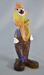 PAYASO, de Murano, multicolor. Alto: 20,5 cm.