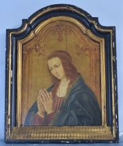 Virgen orando, óleo sobre tabla. Mide: 49 x 36 cm.