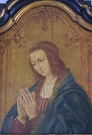 Virgen orando, óleo sobre tabla. Mide: 49 x 36 cm.
