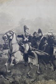 Brigadier General don Carlos María de Alvear - Batalla de Ituzaingó 1827. Enmarcado. Fototipia, Peuser Bs. As. 59 x 48