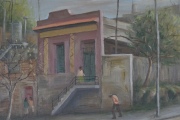 Luis Dottori, La Casa Alta, óleo. Mide: 40 x 49 cm.